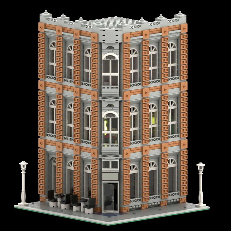 

2663pcs MOC Chez Albert-Restaurant & Radiostudio Building Blocks Christmas Gift Toy to Develop Patience and Concentration