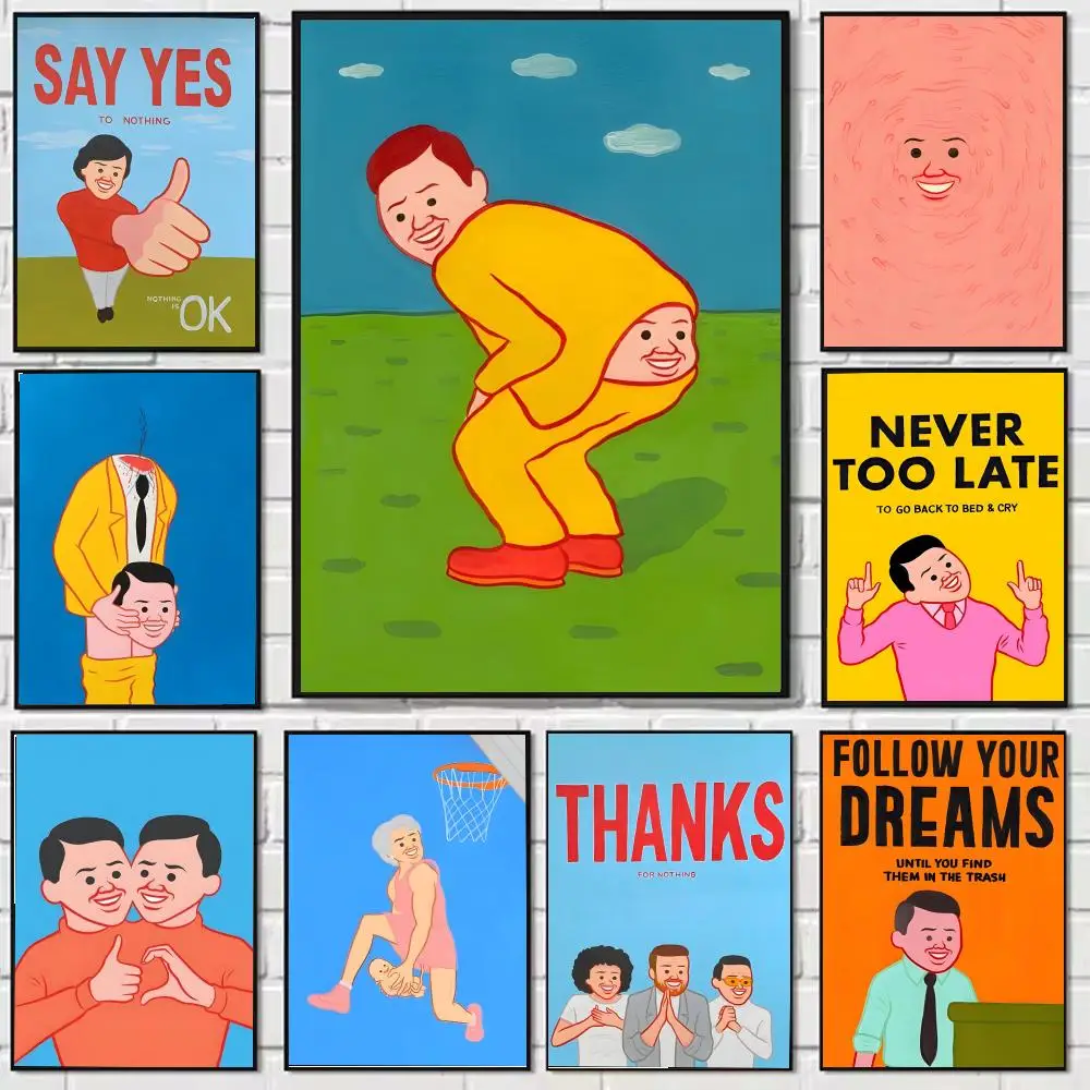 Impresiones artísticas de Joan Cornella, pintura artística autoadhesiva, póster en lienzo de caligrafía: decoración de pared impermeable sin arrugas para todos los espacios