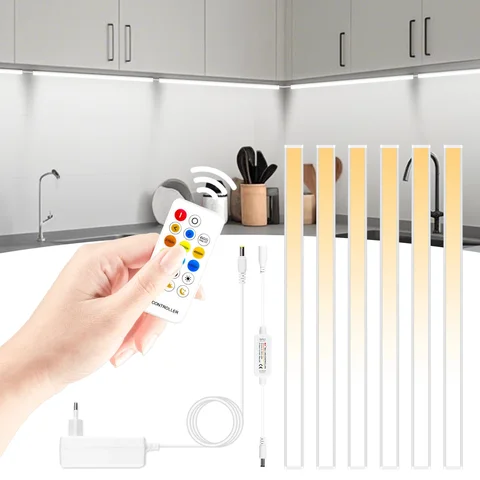 10PCS 6PCS Set 48CM CCT LED Bar Light ALuminum 2700K-6500K Dimmable Integrated Lighting With Remote Control Kitchen Living Room