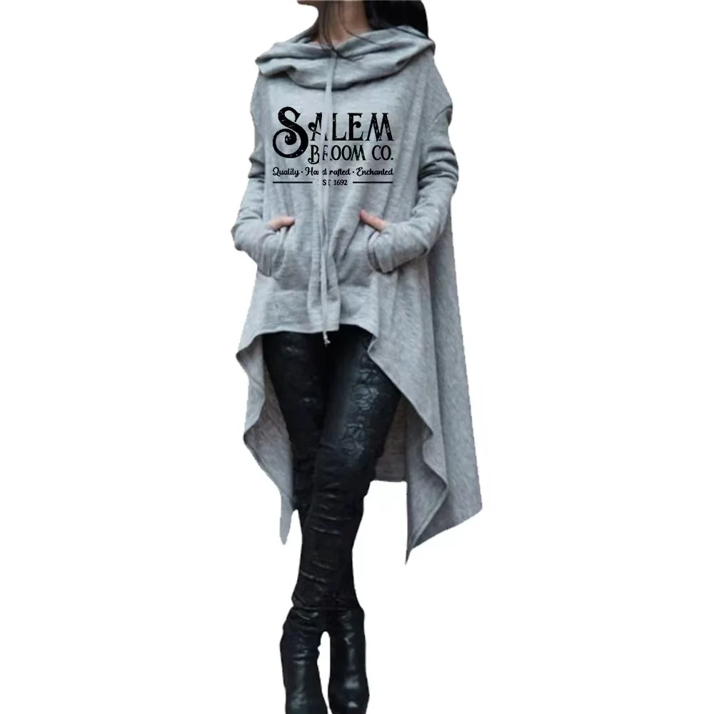 Best-Selling New Urban Casual SALEM Printed Long Halloween large Size Hoodie Ladies Casual Hoodie