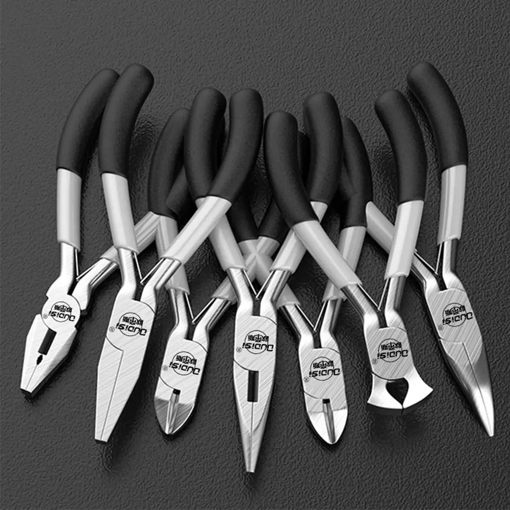 1Pcs Needle Nose Pliers Jewelry Making Plier Diagonal Handcraft Beading Insulated Mini Pliers Round Bent 5 Inch