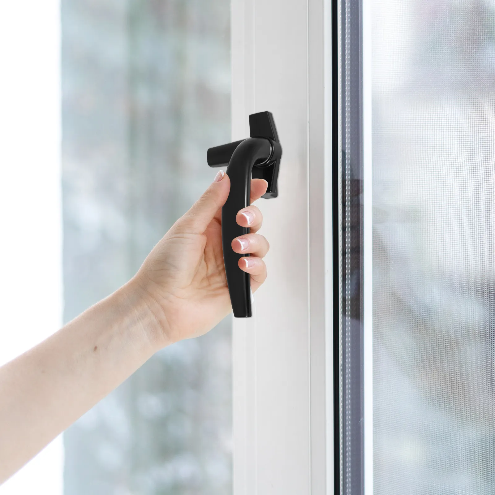 Aluminum Alloy Window Handle Right Side for Casement Sliding Doors Exterior Window Pull Handle Anti-Slip Design