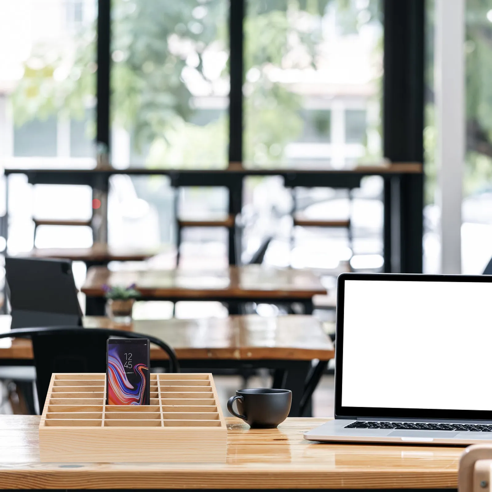 

Деревянный многосекционный органайзер для телефонов для офиса, класса, конференц-зала: тонкая полировка, без заусенцев, гладкий на ощупь