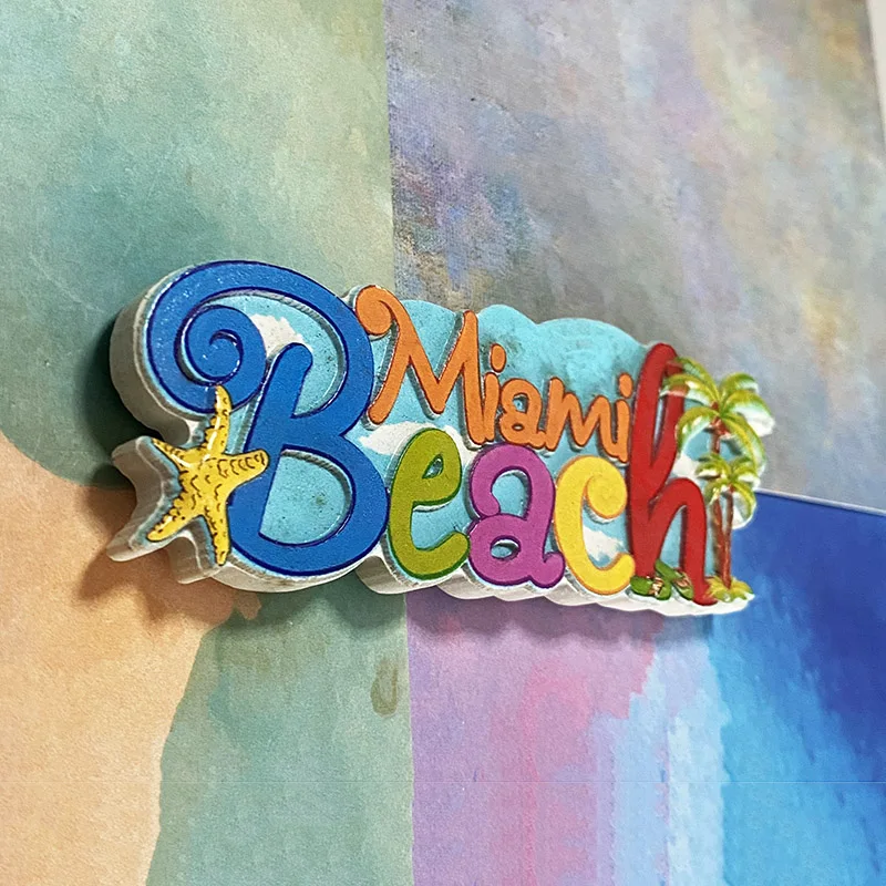 Miami Beach Souvenirs Creative Alphabet 3D Refrigerator Magnets Home Decor Items Collection Arts and Crafts gifts