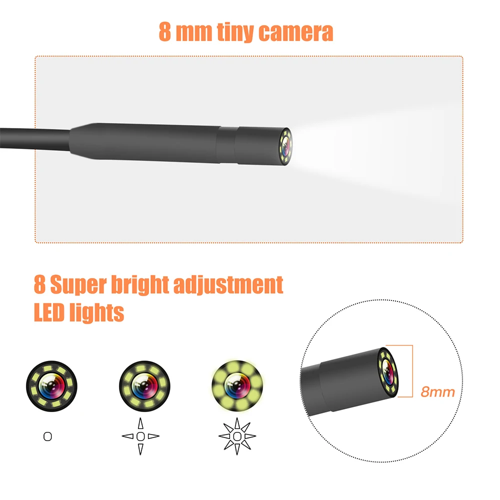 Zdjęcie 7: 10M 1080P kamera endoskopowa IP67 8mm Len 4.3 