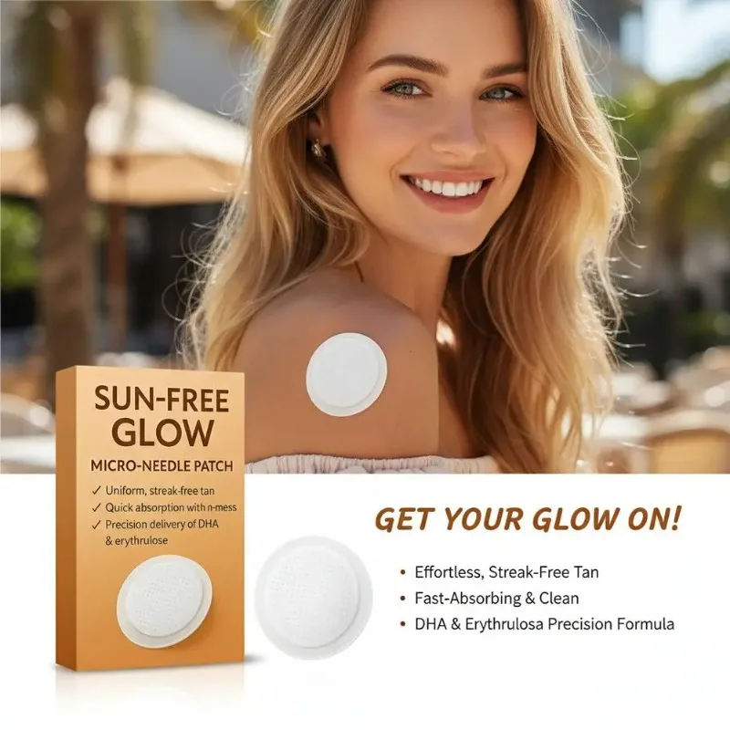 10pcs Sun Free Glow Patches Natural Tanning Patches Advanced Sun Free Glow Microdarts Patch for Women & Men for All Skin Types