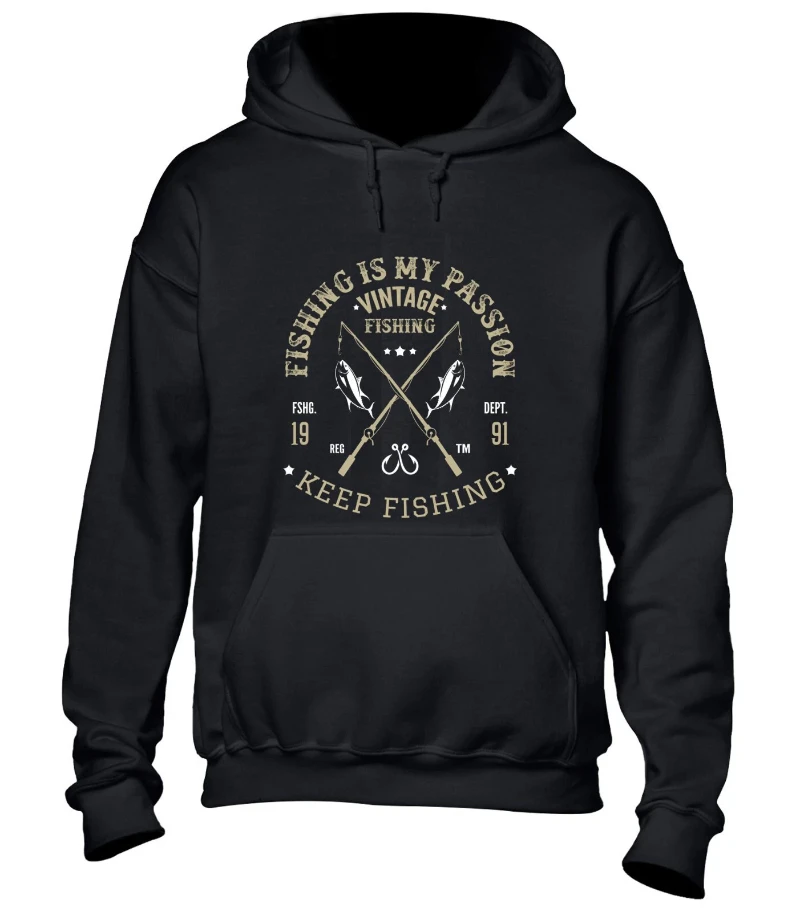 

Fishing Is My Passion Hoody Unisex Funny Carp Fisherman Fish Fashion Design Fathers Day Cool Present Gift Idea Him Dad Grandad