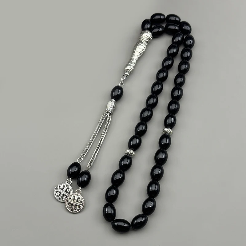 33Pcs Glass Rosary Muslim Prayer Keyring String Tassel Islamic Middle East Uae Dubai Arab Islam Car Pendant Jewelry Gifts
