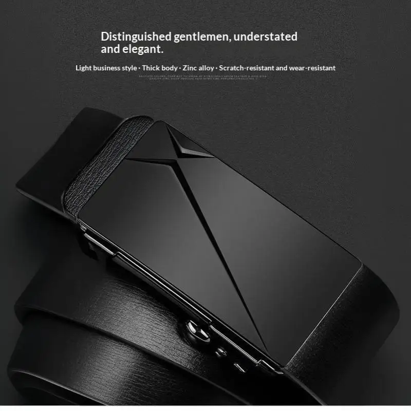 Men's Automatic Buckle PU Belt Minimalist Stylish Inner Wear Waist Strap for Office Work Date Outfits Gift for Boyfriend