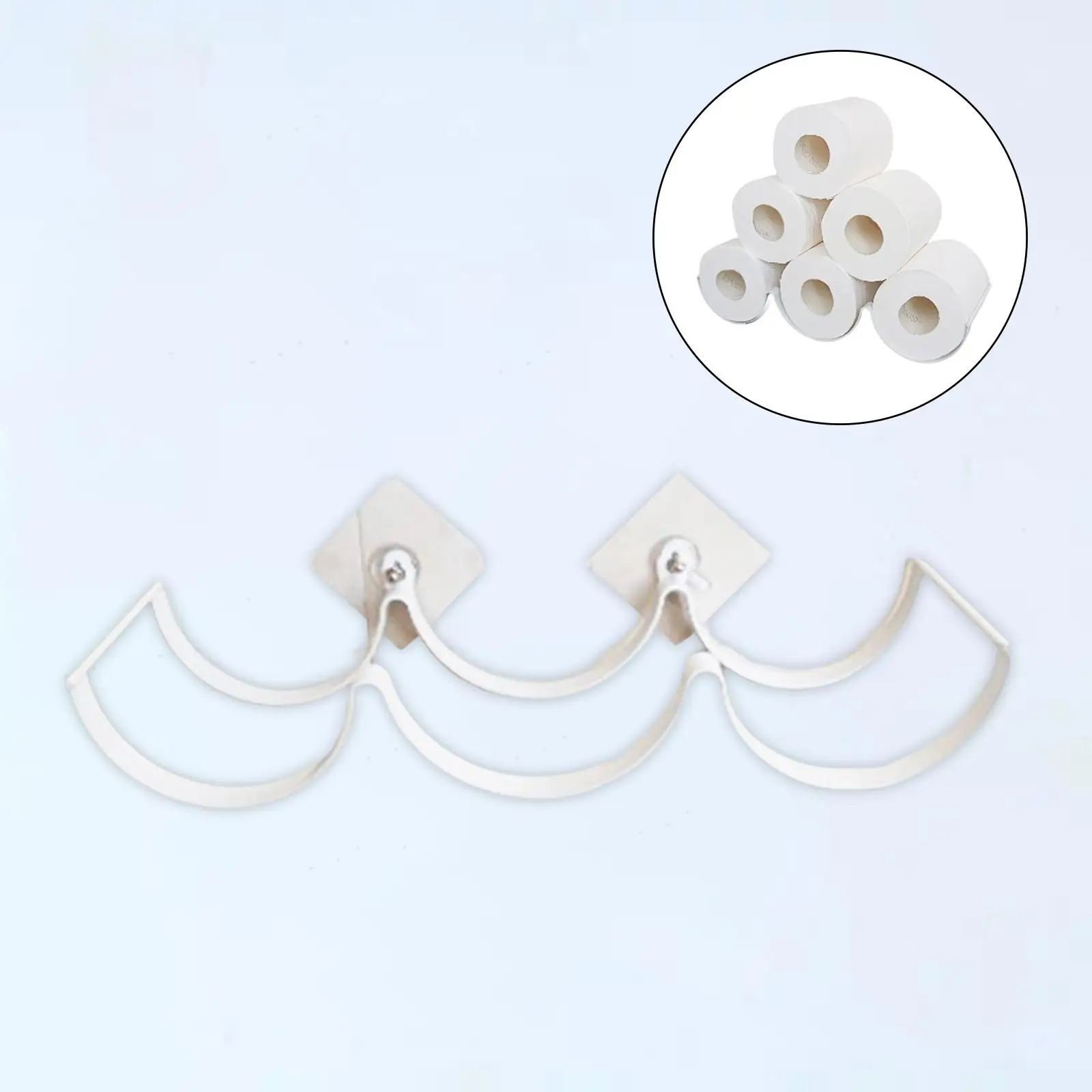 Wall Mount Toilet Paper Holder Towel Holder Storage Stand 6 Rolls Bathroom Tissue Storage Rack Stand Iron for Countertop Hotel