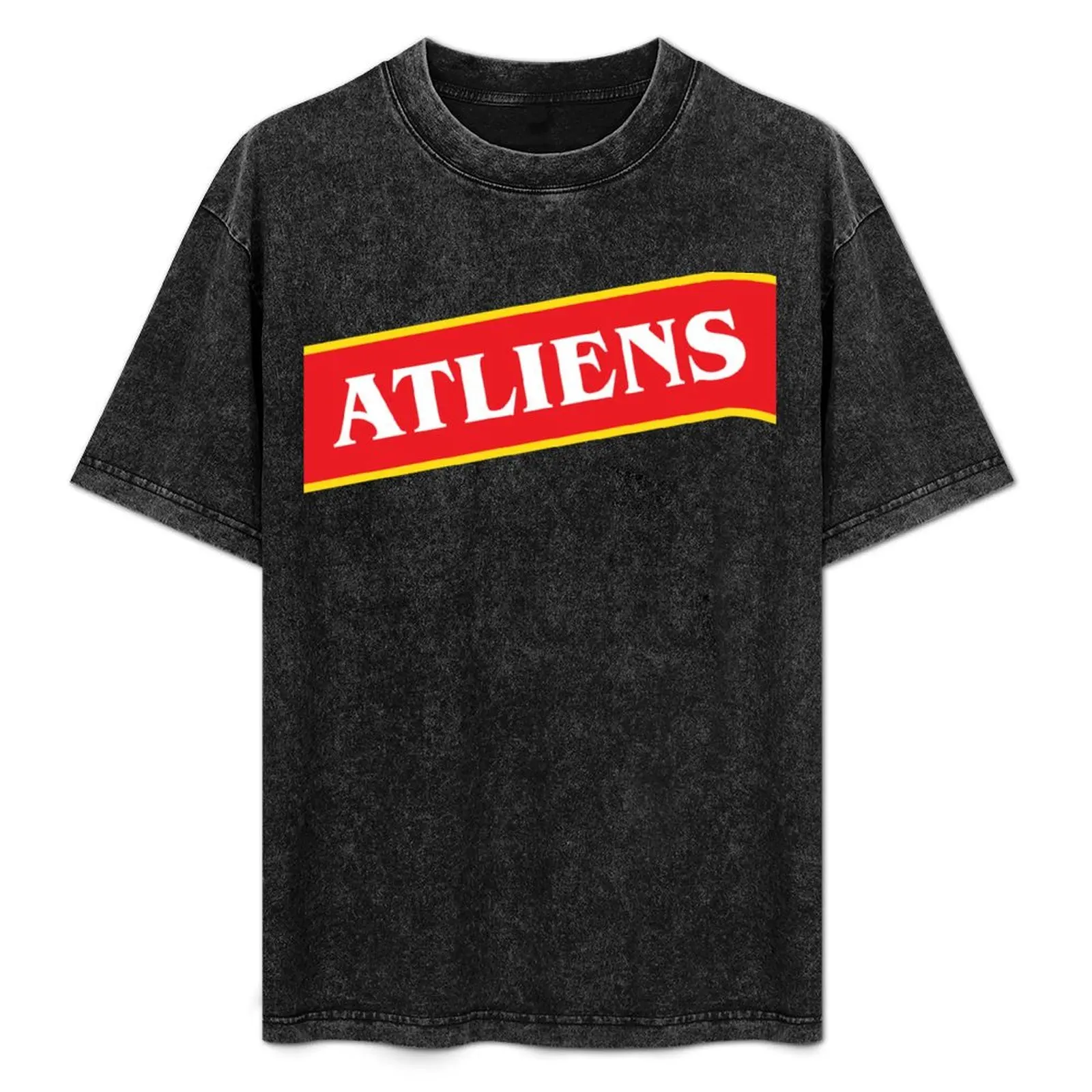 

ATLIENS Stripe on White T-Shirt Soft Casual Short Sleeve Cotton Tee
