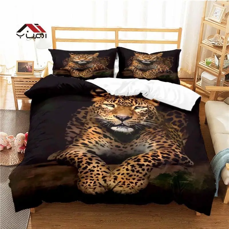 

Animal Leopard Pattern Duvet Cover Set Bedding for Adult Kids Bed Set Comforter Cover Bedding Set 10 Sizes