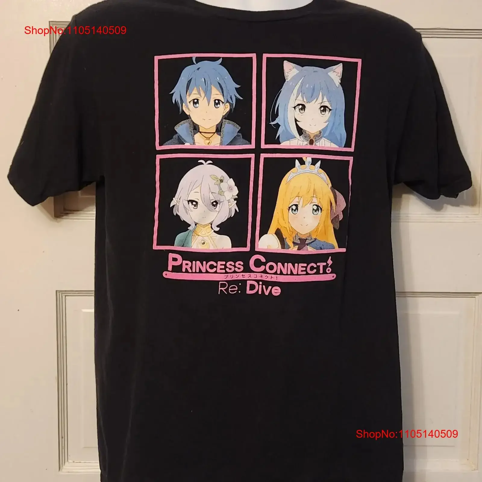 Camiseta de princesa Connect Re Dive Anime, crunchyroll medio, ropa de calle oficial vintage lavada para hombre, ropa de diseñador elegante