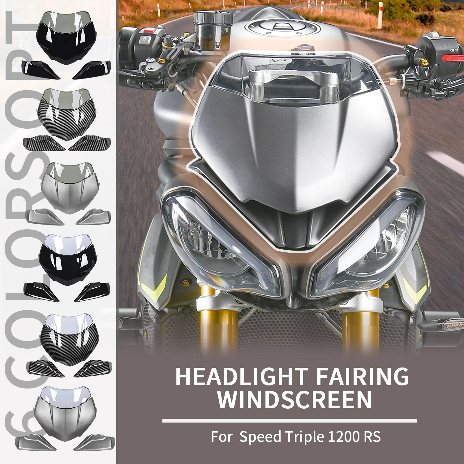 

Для Speed Triple 1200 RS крышка фар мотоцикла ветровое стекло для Triumph Speed Triple 1200RS 21-24 ветровой дефлектор лобовое стекло