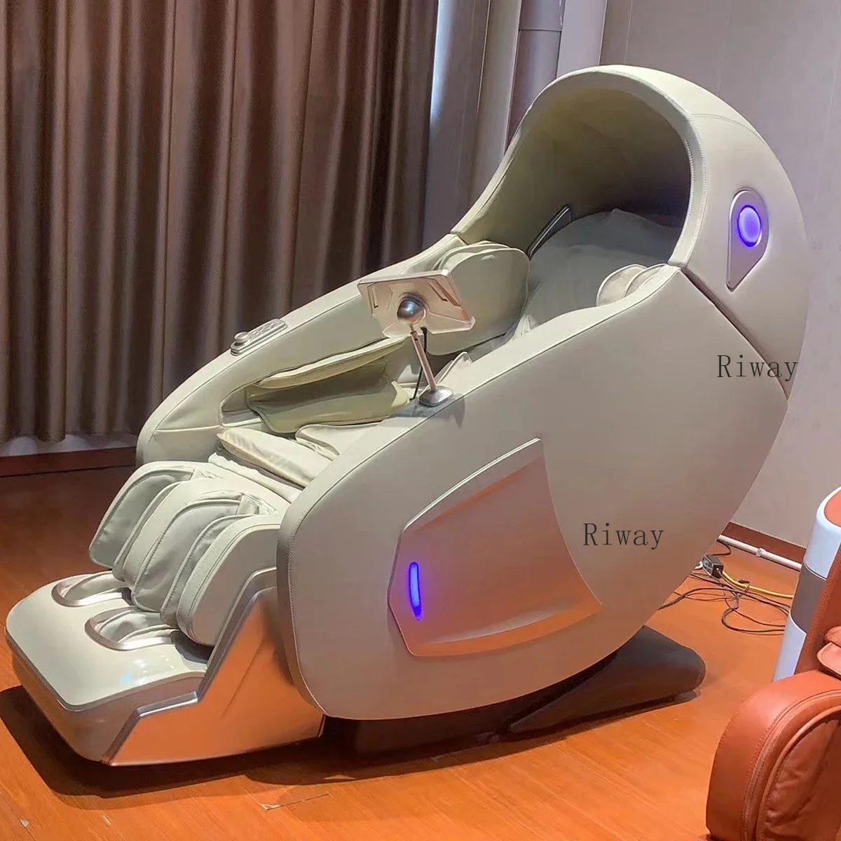 Double-core Control Luxury Full Body Rolling sl track dual beige 3D Zero Gravity Shiatsu Massage Chair with Foot Massager