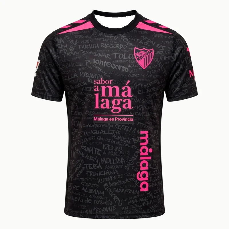 26-27 Fashion Malaga Football Jersey Summer 3D Printed Quick Drying Outdoors Men's Women's Short Sleeved T-shirt Family Matching