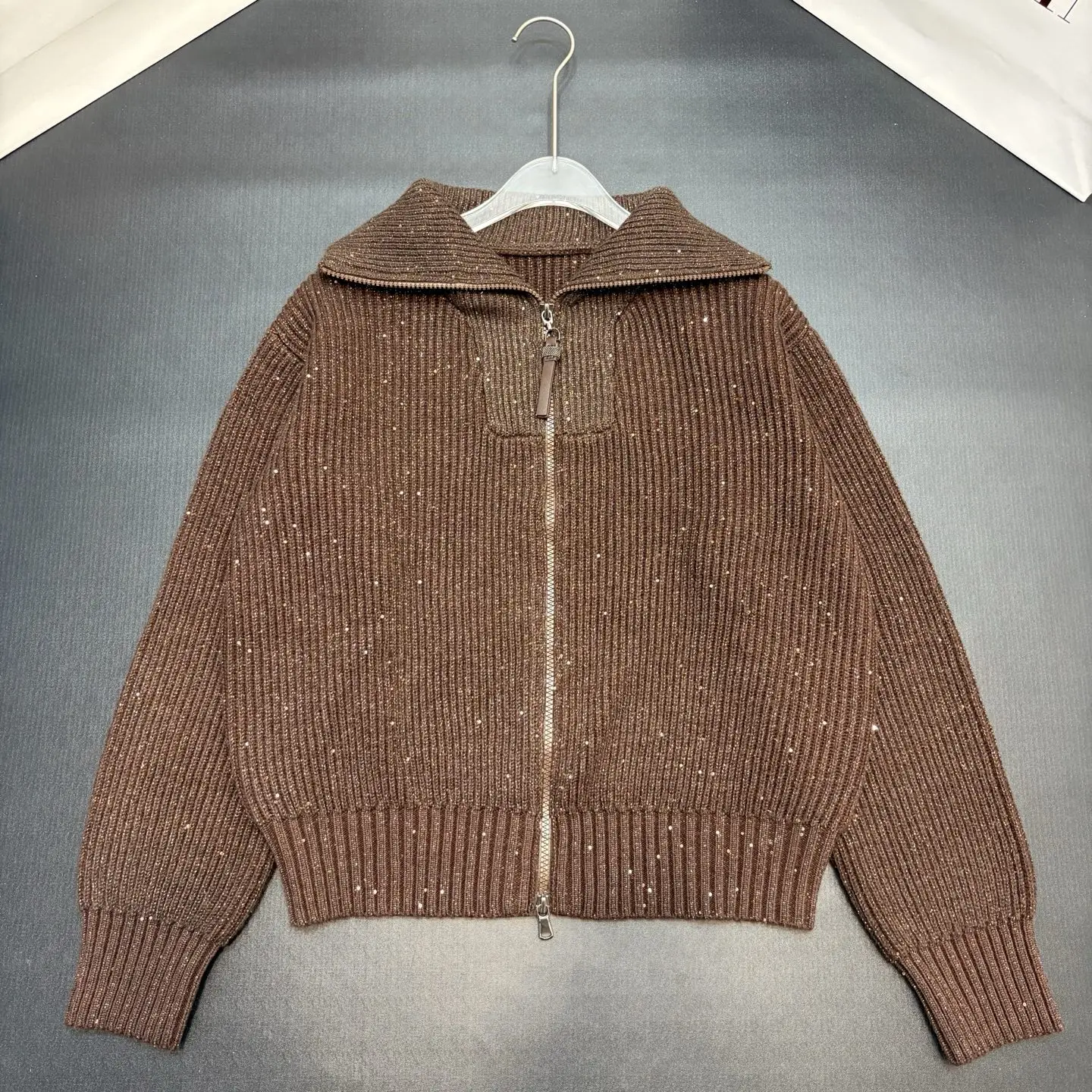 New Autumn/Winter High-Quality Fashionable Casual Zip-Up Turtleneck Cardigan Long Sleeves For Women