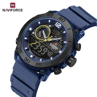 NAVIFORCE, nuevo cronómetro de cuarzo, reloj de pulsera deportivo ligero multifuncional para hombre, pantalla Dual, luz nocturna, relojes para niño