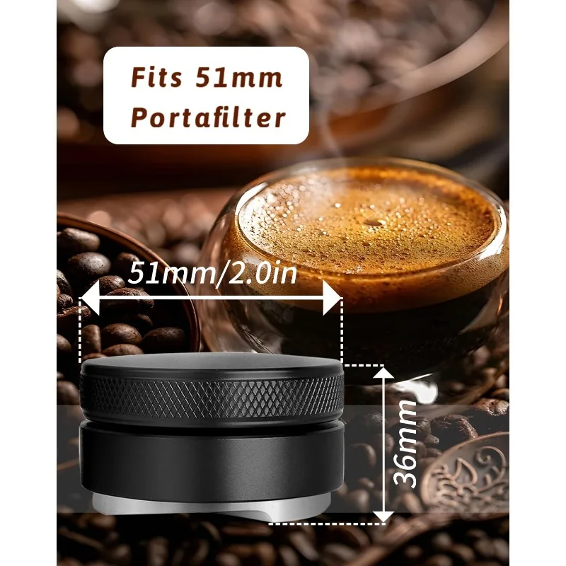 Hot Selling 51/53/58mm ABS Coffee Distributor, Coffee Machine Handle, Aluminum Alloy Base,Distributor Hammer,  Adjustable Height