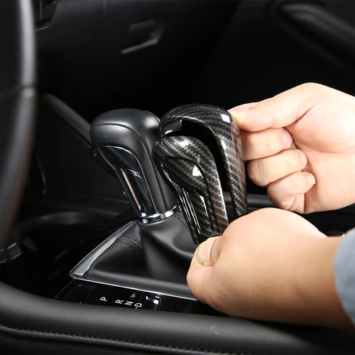 Para Mazda 3 BP Axela CX-30 CX30 CX-50 2020-2022 perilla de palanca de cambios de coche cubierta embellecedora pegatina ABS accesorios de fibra de carbono