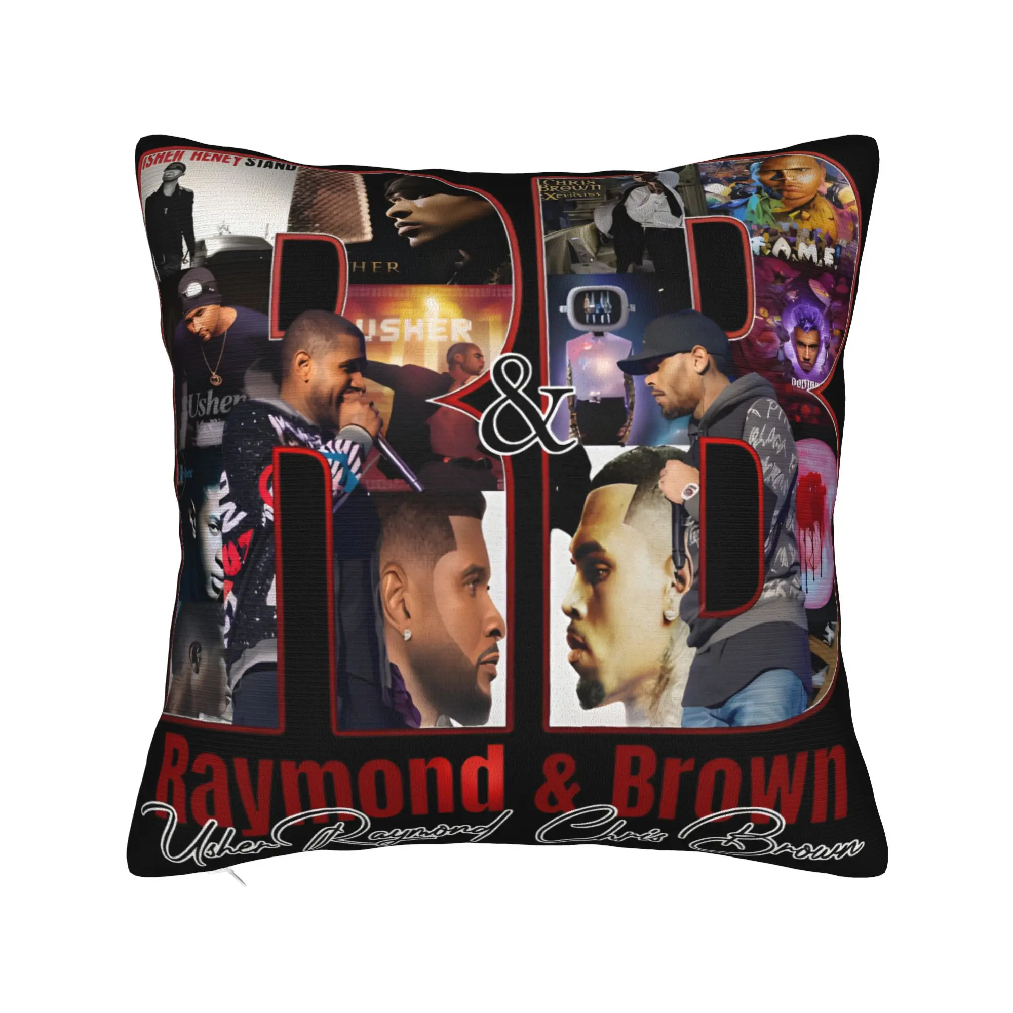 Chris Brown And Usher The Rb Tour Pillow Case  Raymond And Brown Soft Pillow Cover Trendy Cushion Cover For Living Room Chair