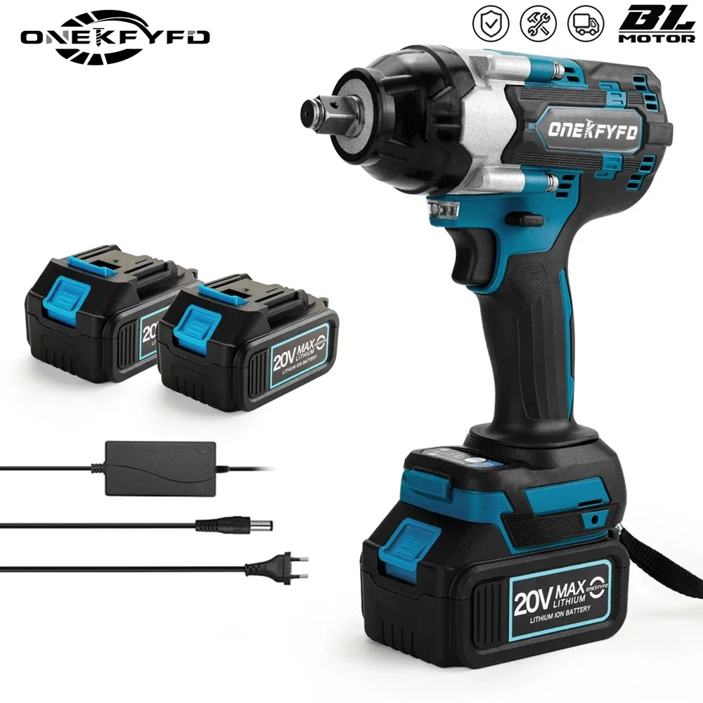 

600N.M Brushless Electric Impact Wrench with Battery Rechargeable 1/2" Cordless Wrench Power Tools For Makita 18V Battery