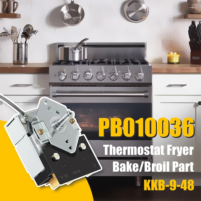 PB010036 KKB-9-48 Bake Broil Thermostat 22A 120-250 VAC Max Temp 606°F for Viking, Awoco and Other Gas Range Stoves