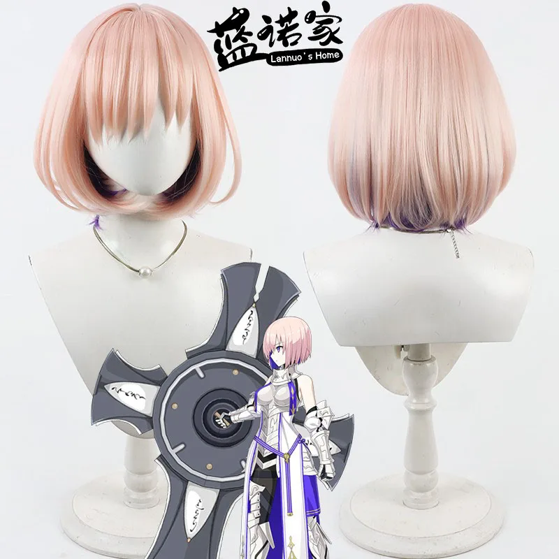 

Anime Fate/GrandOrder Mash Kyrielight Cosplay Wig Halloween Carnival Party Props Synthetic Hair Heat Resistant Fiber + Wig Cap