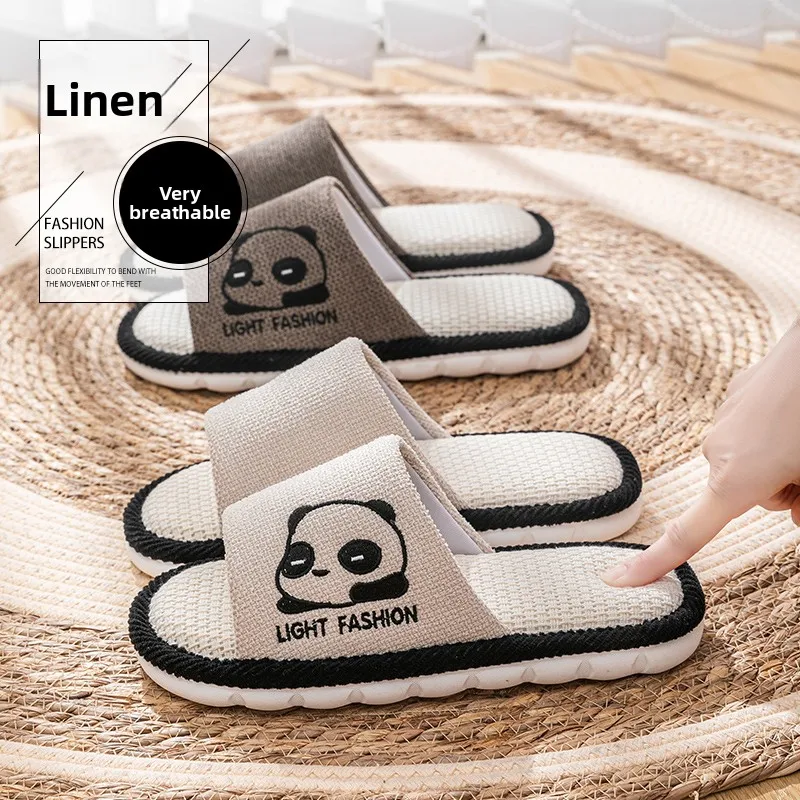 

Льняные тапочки для пары, домашняя одежда, противоскользящие весенне-осенние тапочки, мягкие боты для мужчин и женщин, высококачественные тапочки без шнуровки