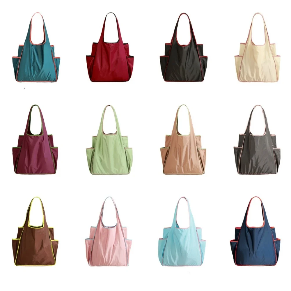 Thick Foldable Shopping Storage Bag Large Capacity Reusable Grocery Bags Eco Friendly Supermarket Waterproof Shoulder Bag