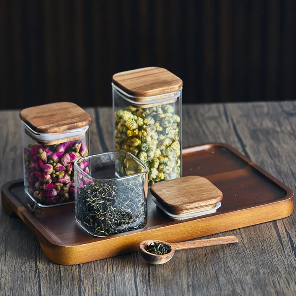 

3Pcs Tea Canister Glass Sealed Jar Large Wide Mouth Airtight Food Storage Container for Coffee Beans Sugar Dried Fruit Pantry