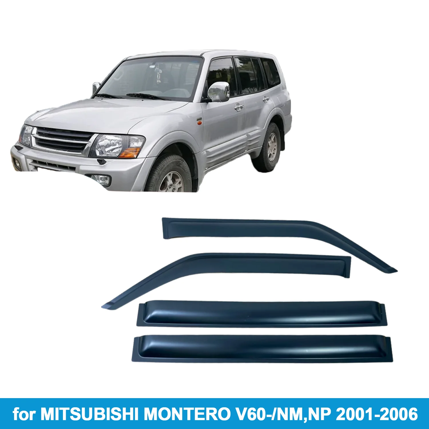 

Оконный козырек для MITSUBISHI MONTERO V60-/NM, NP 2001-2006, защита от дождя, боковой дефлектор, защита от атмосферных воздействий, лента для наружного крепления