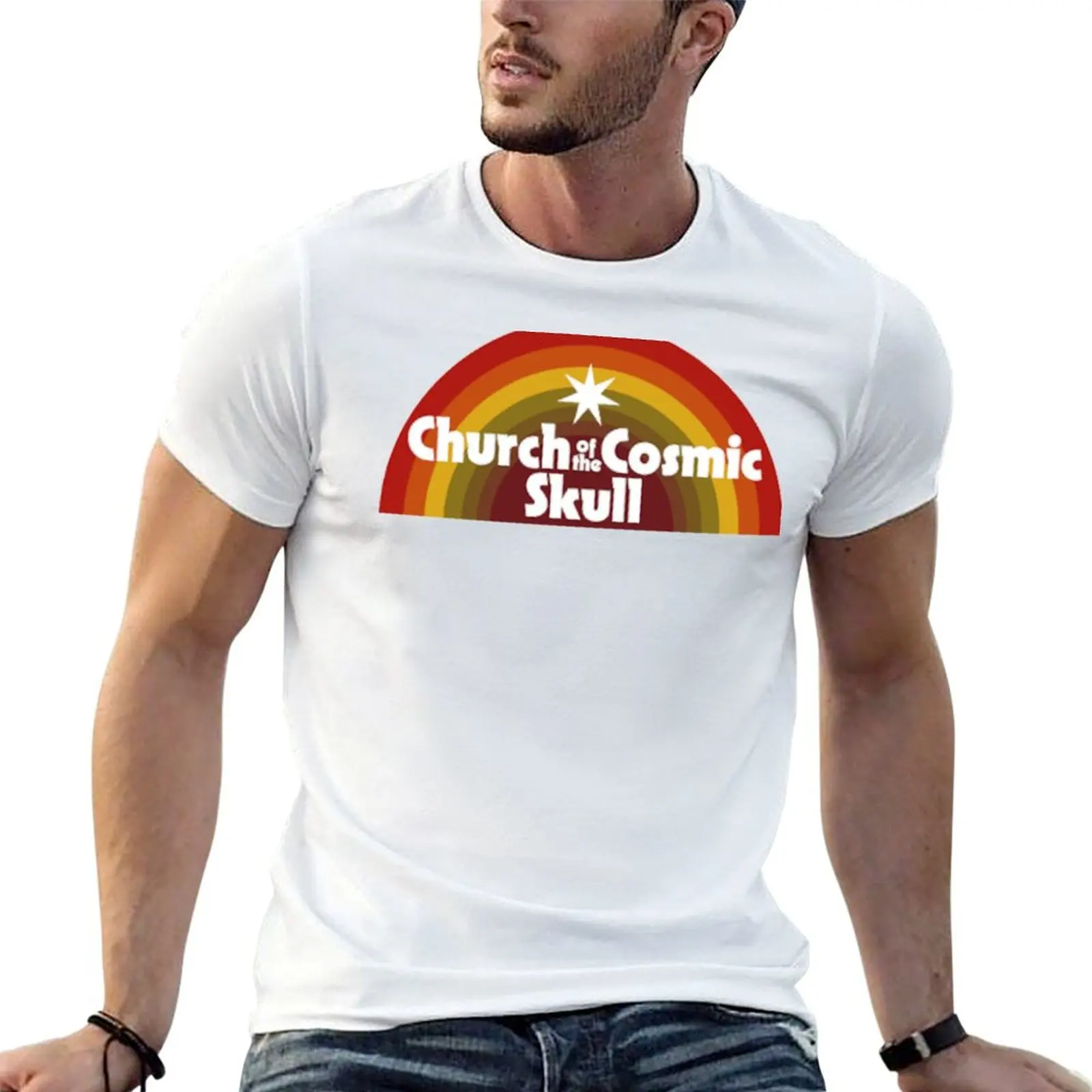 

Skull man cotton Cosmic printed T-Shirt Church for shirts man the shirts t t of