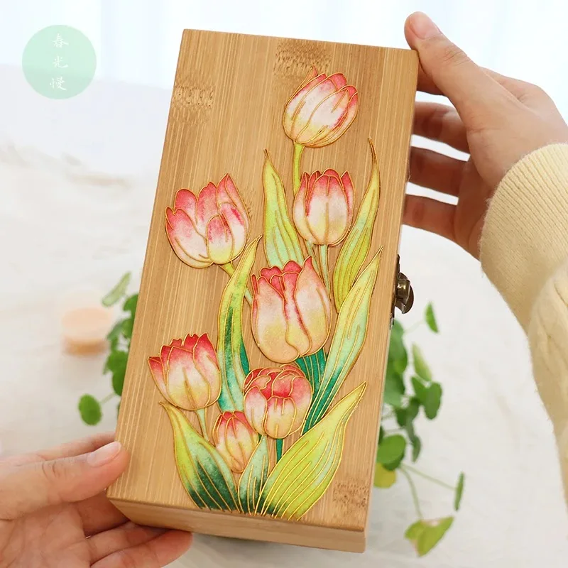 

Enamel Filigree Jewelry Box DIY Handmade Material Package, Intangible Cultural Heritage Cloisonne Production, Storage Box, Team