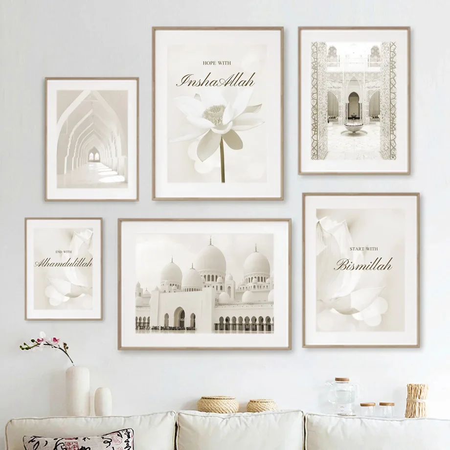 

Flower Doors Muslim Islamic Architecture Wall Art Canvas Painting Nordic Posters And Prints Wall Pictures For Living Room Decor