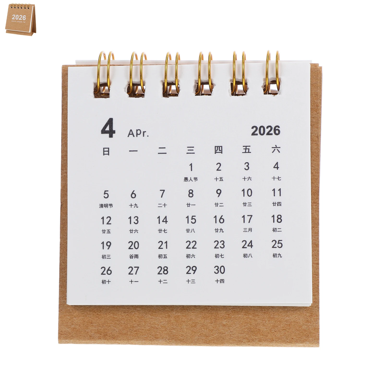 

2026 Mini Desk Calendar Small Desktop Block Thick Paper Office Organizer Stand Up Planner For Daily Task Tracking Table Top