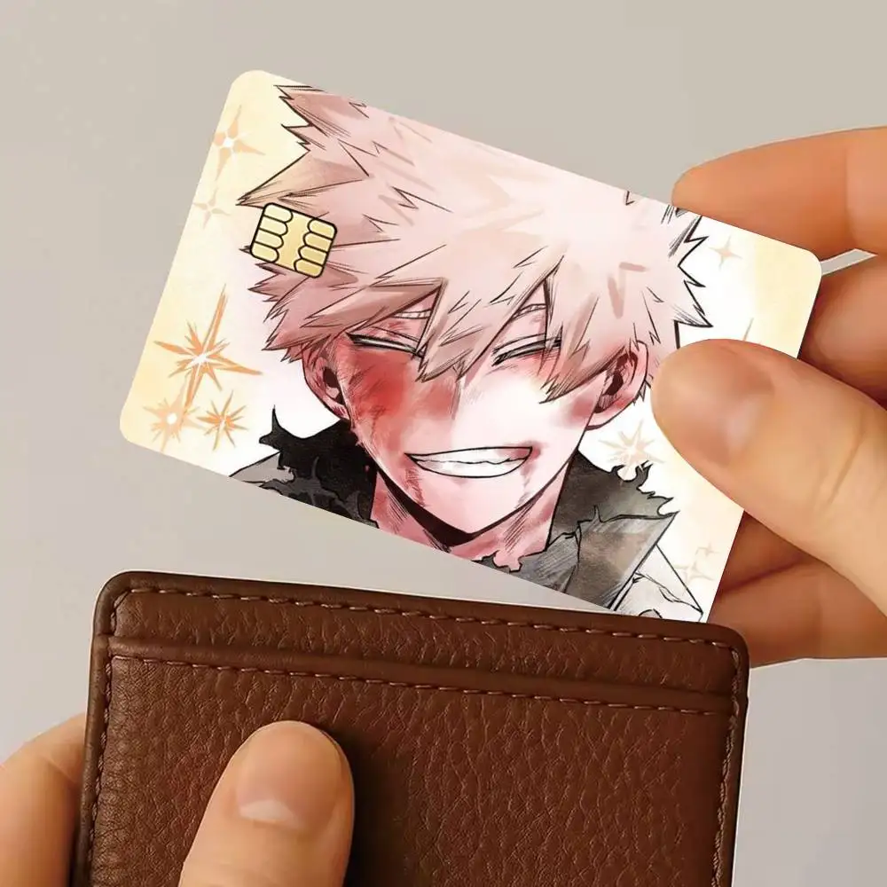 My Hero Academia Katsuki Bakugo Credit Card HD Stickers Game Card Decal Small Chip Waterproof Sticker Gift