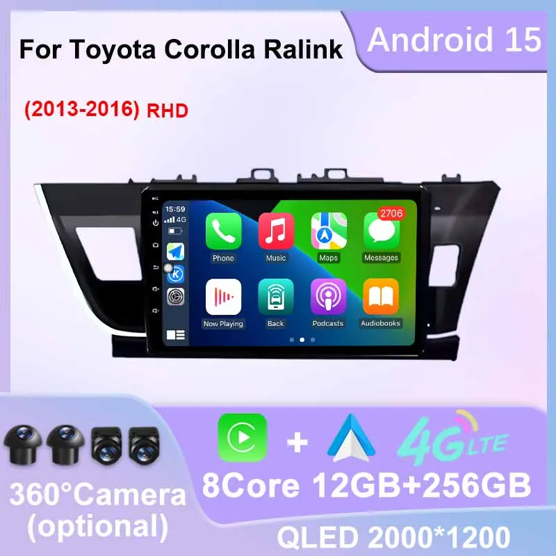 

Wireless CarPlay For Toyota Corolla Ralink RHD 2013 - 2016 Car Radio Video Audio BT WiFi Multimedia Player GPS Navi Android Auto