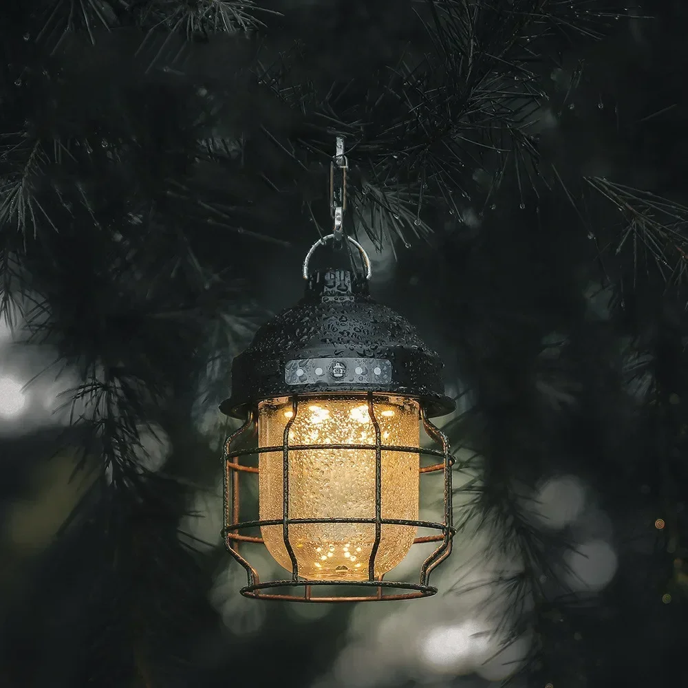 Outdoor Retro Camping Lantern Camping Campsite Lamp Portable Atmosphere Decorative Tent  Lighting Pine Cone Lamp Hanging Light