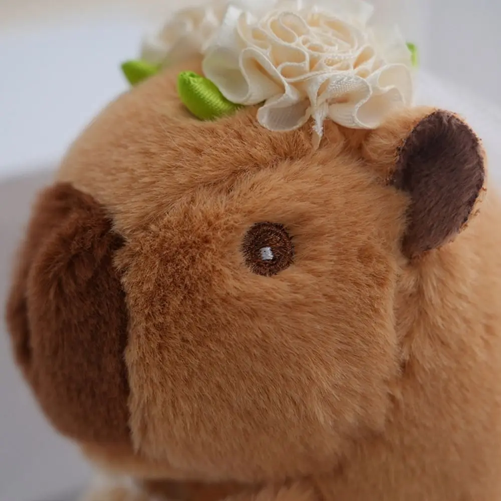 Kawaii Cartoon Capybara Keychain Creative Dress Plush Doll Bag Pendant Swimming Hawaii Stuffed Toys Gifts