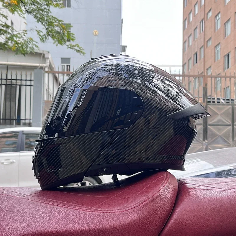 Мотоциклетный шлем с двойной линзой Casco Para Motocicleta, анфас, мото флип-шлем, мотоциклетное оборудование, одобрено DOT