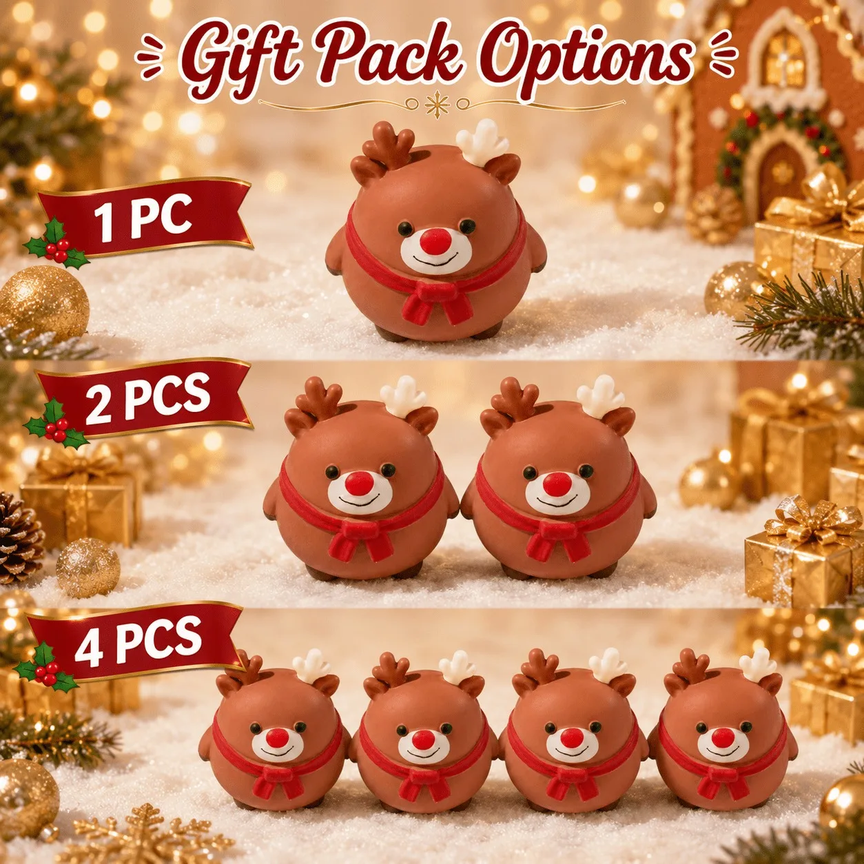 Christmas Reindeer Stress Relief Toy TPR High Elastic Cute Appearance Festive Children's Gift Work Stress Reliever