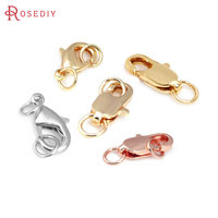 6PCS 18K Gold Color Brass with Circle Lobster Clasps Necklace Clasps Bracelets Jewelry Making Supplies Diy Findings Accessories