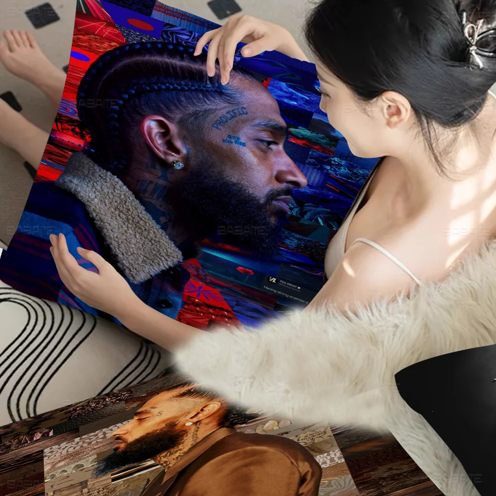 

Nipsey Hussle American Rapper Cushion Cover Pillowcase Upholstery Sofa Throw Pillow Home Decor Pillowcas