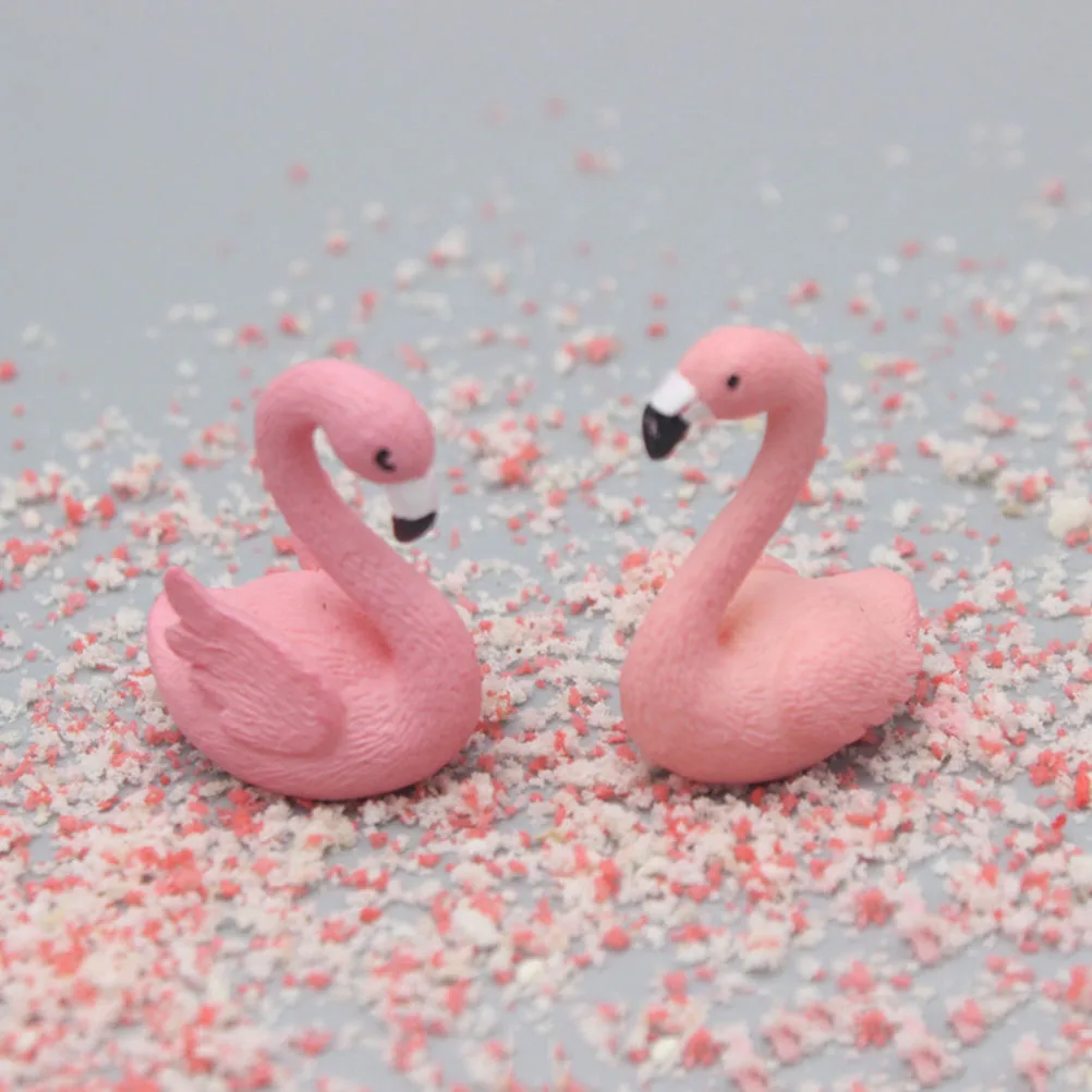 

10Pcs Miniature Flamingo Resin Garden Decor Unique Creative Shape Indoor Outdoor Decoration Micro Landscape Adornments