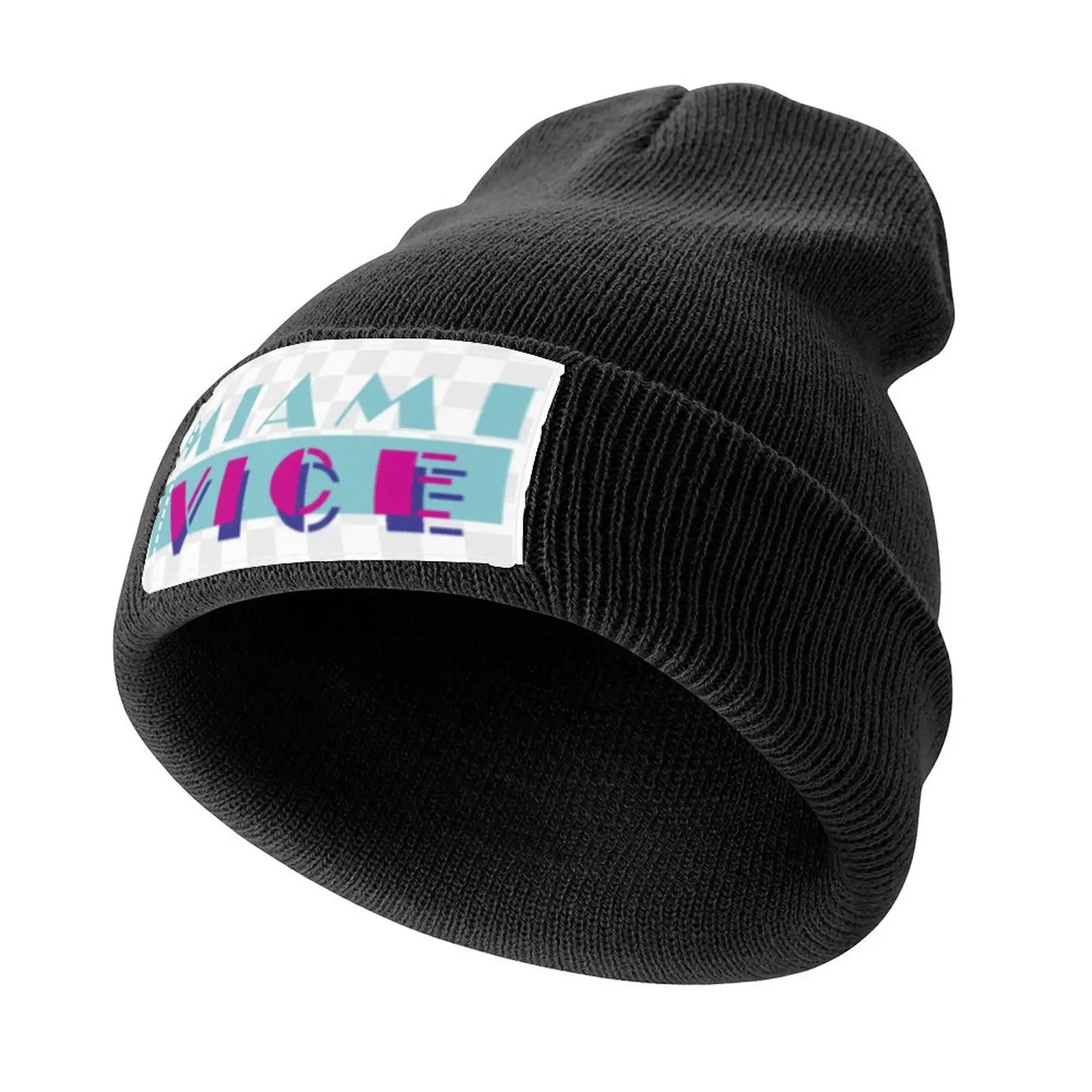 

miami vice theme logo Knitted Cap Icon Thermal Visor derby hat Horse Hat Mens Hats Women's