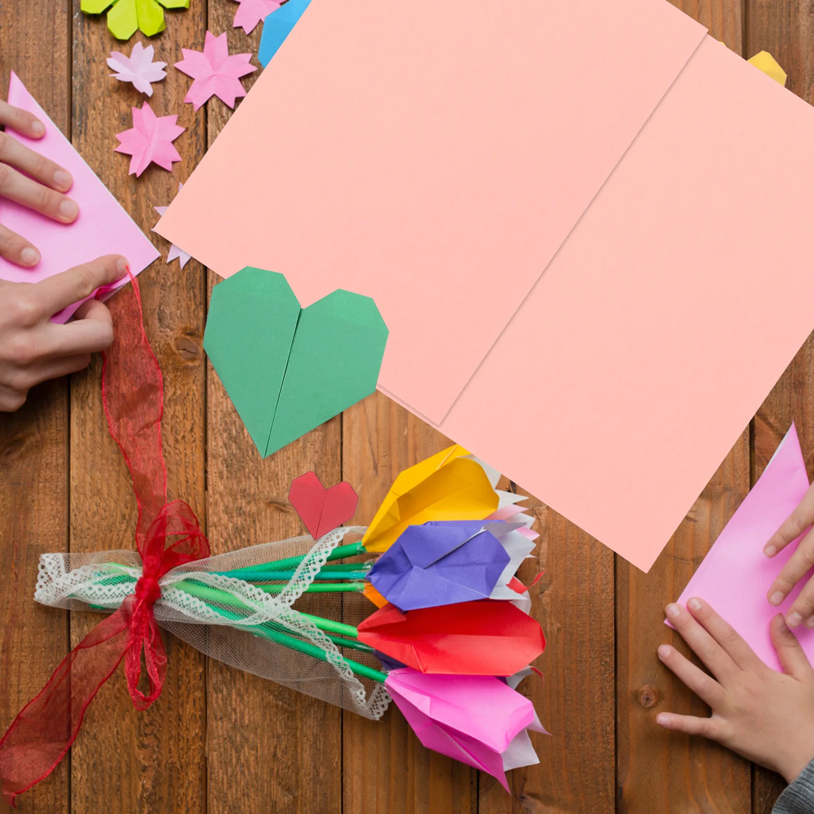 20 ورقة من ورق البطاقات الوردي، ورق سميك ملون، مستلزمات صناعة بطاقات القصاصات اليدوية، بطاقات ملونة