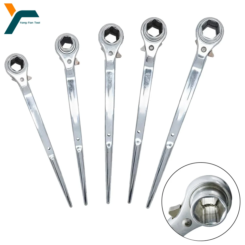 17-22mm Hex Ratchet Wrench Two-way Podger Scaffold Wrench Socket Screwdriver Hexagonal Racking Spanner Quick Release Tool