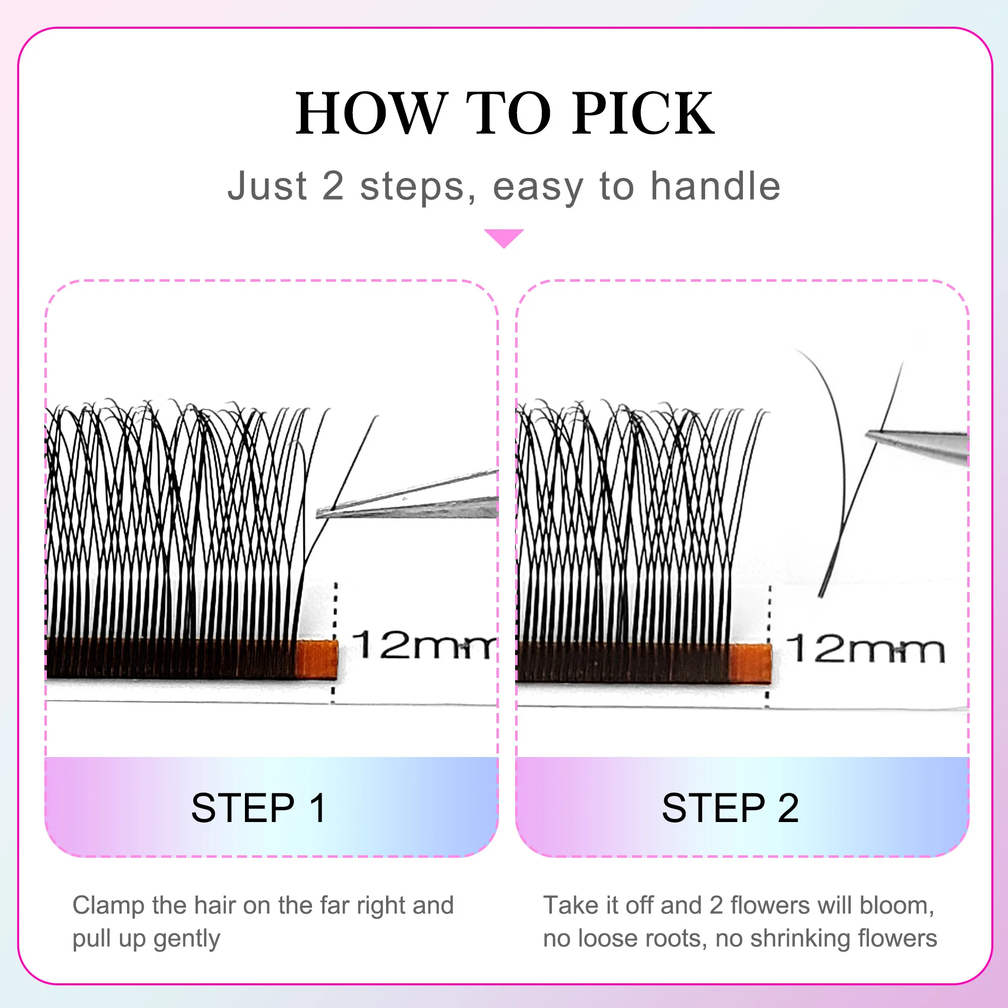 CoMango 2D Y Eyelashes for Extension Premade Fans Ultra Thin Natural Soft Silk Mink Individual False Eyelashes 2D Y Lashes