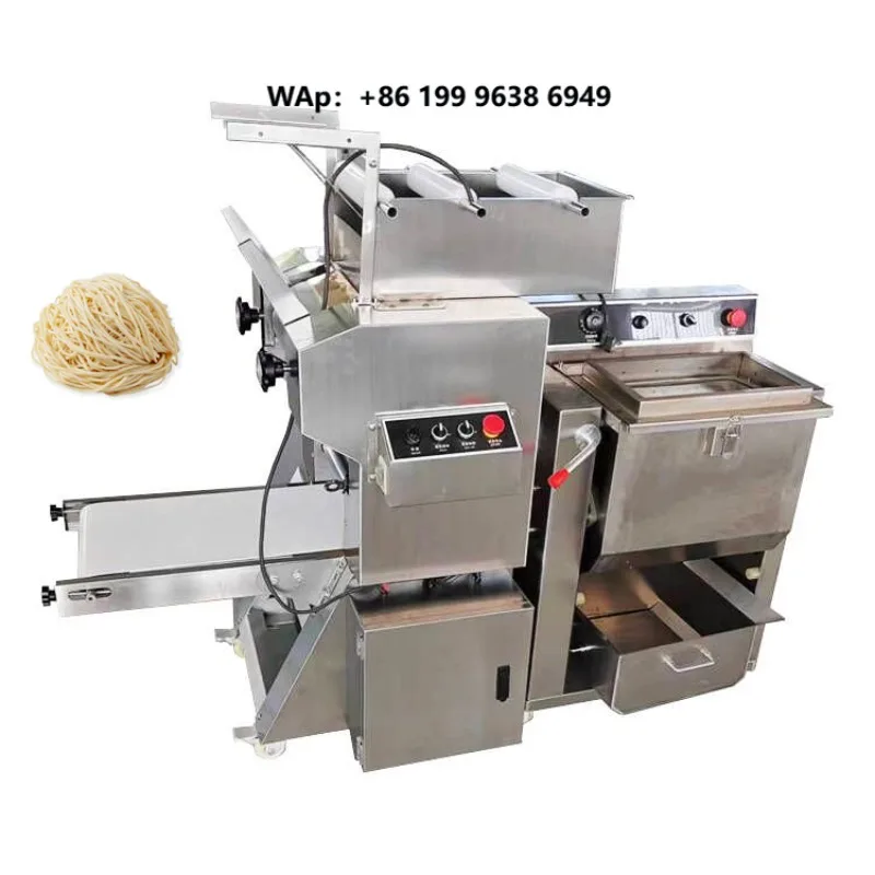 Automatic Fresh Ramen Noodle Machine Pasta Noodle Press Making Cutting Machine Dough Mixer Motor 304 Stainless Steel 80-100kg/h